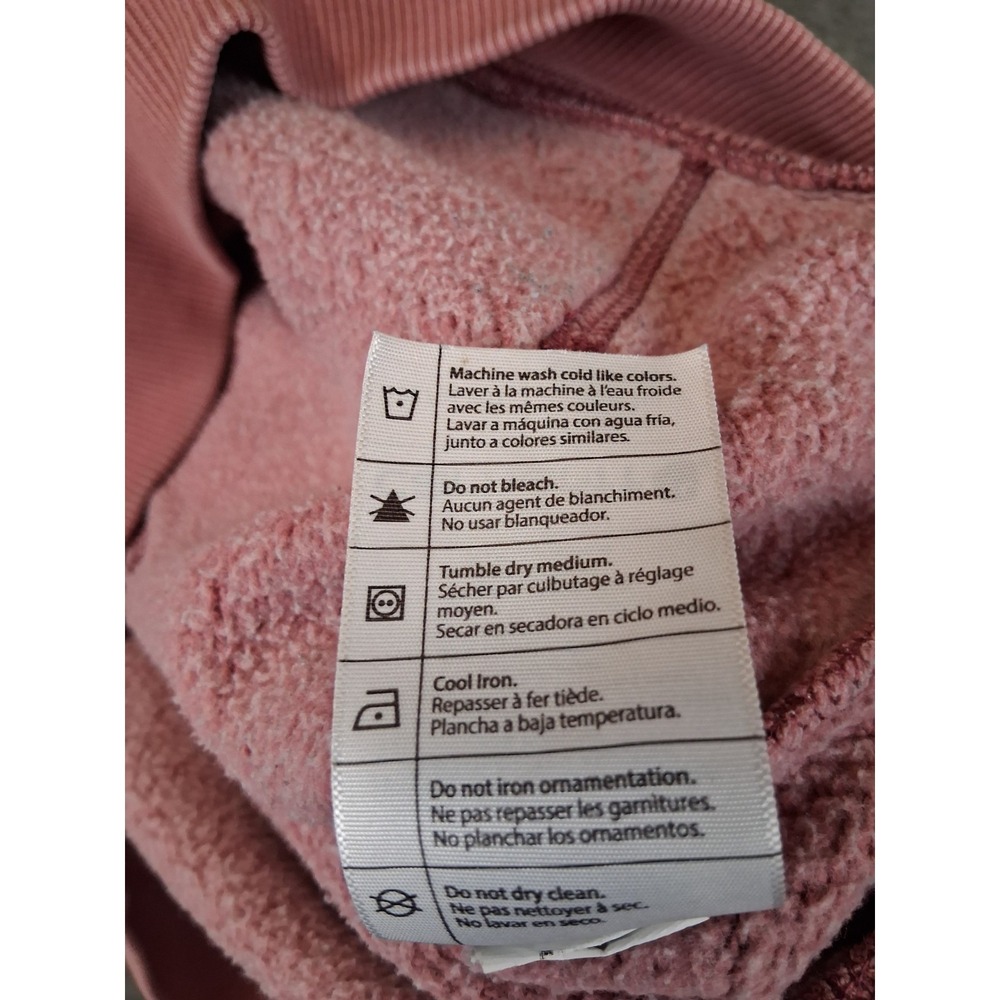 Carhartt Womens Sweatshirt Medium Pink Pullover Hoodie Bleached Spellout - Picture 7 of 9
